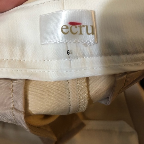 Ecru Straight Leg Mid Rise Contrast Trim Trouser - Picture 3 of 4